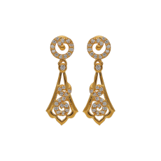 TRENDY GOLD STUD WITH WHITE STONE
